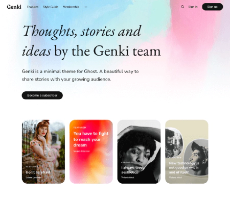 Ghost application screenshot